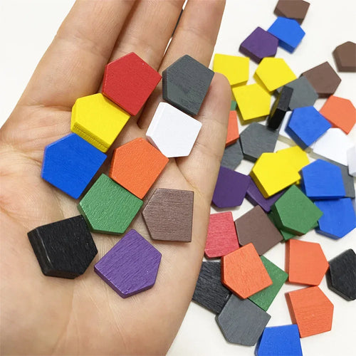 50PC Colorful Wooden House Pawns For Board Games - Out of Play