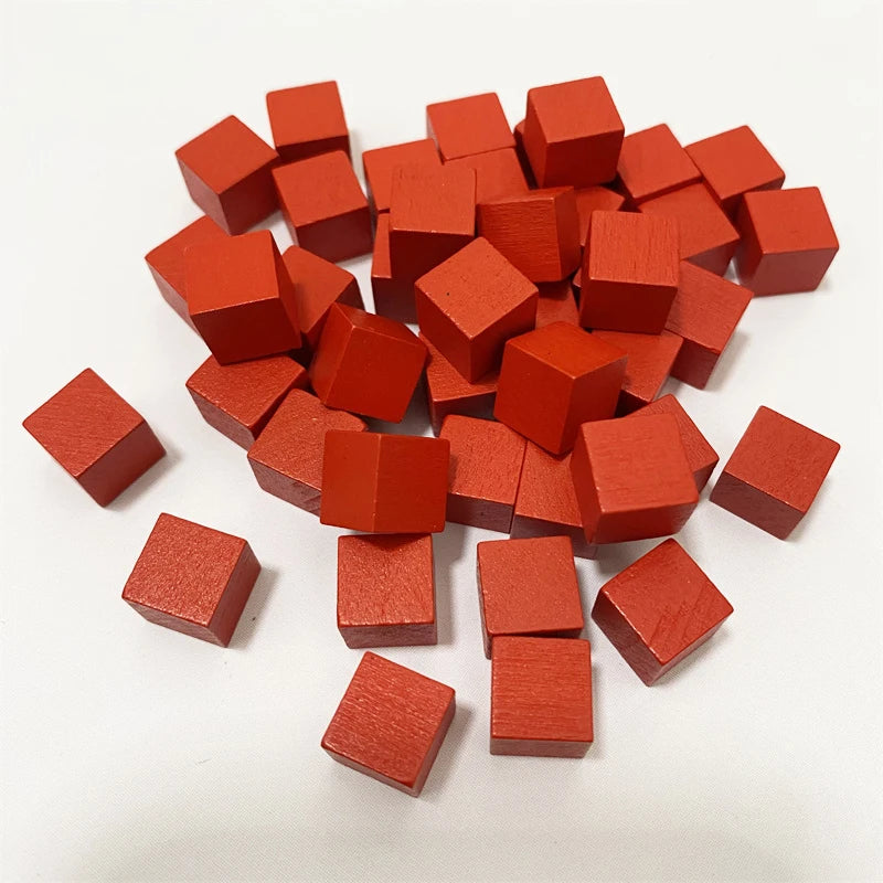 50Pcs Colorful Wood Cubes For Board Games