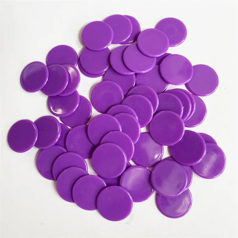 100pcs Transparent and Solid Chips For Board Game Tokens