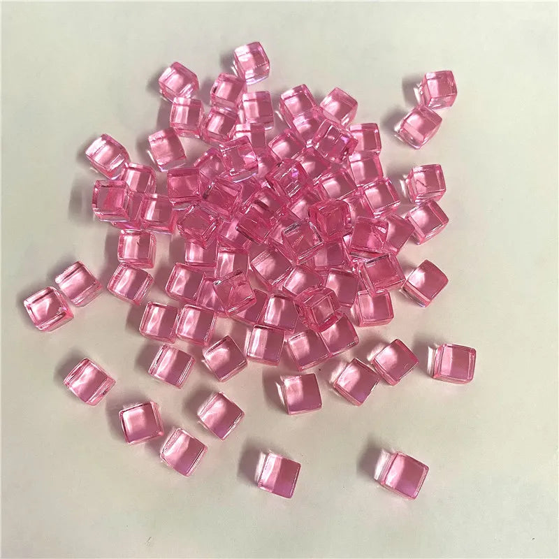 100Pcs Solid and Clear Acrylic Cubes For Board Games