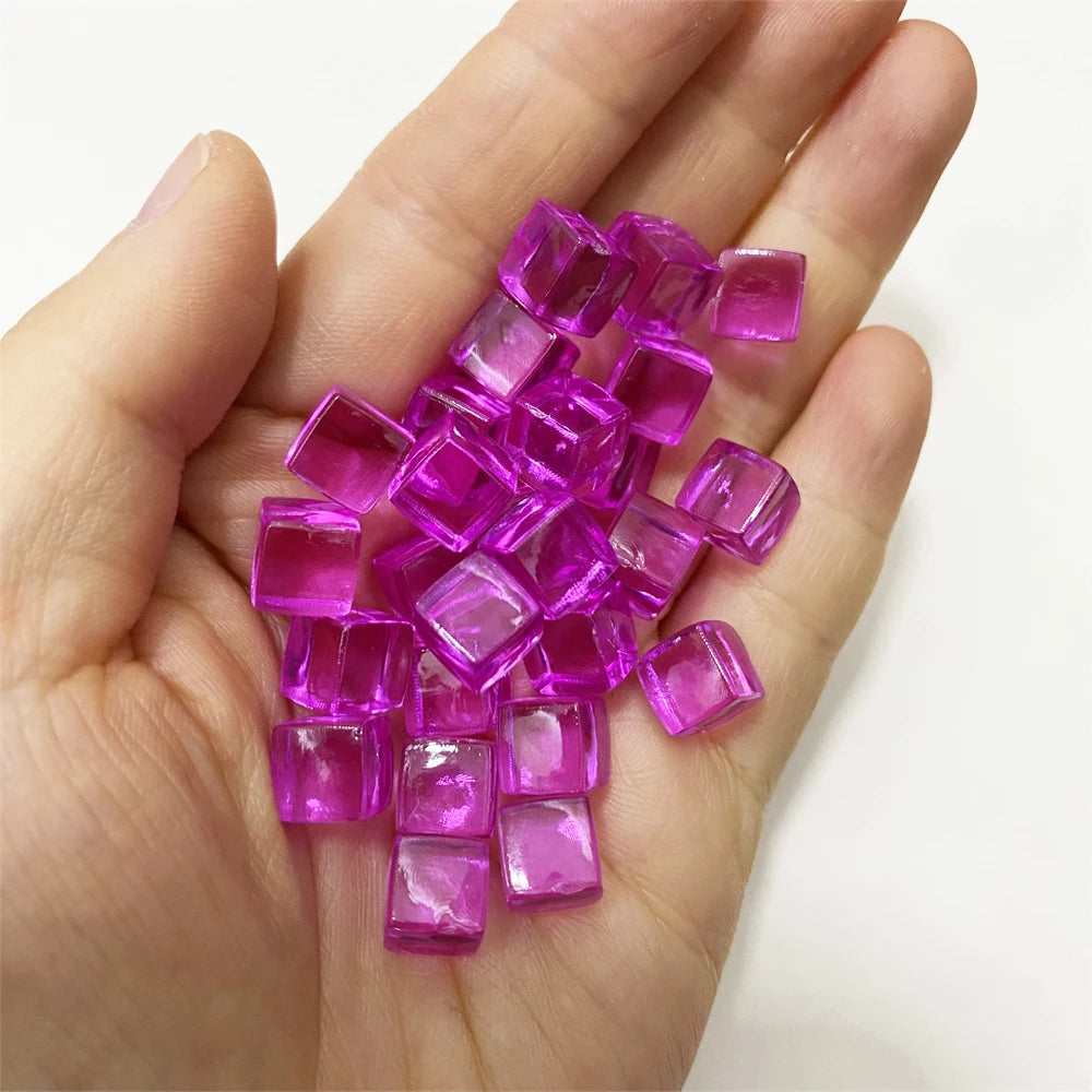 50Pcs Clear Colorful Cube Pieces For Board Games