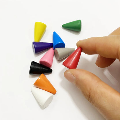 30Pcs Conical Shape Wooden Game Piece