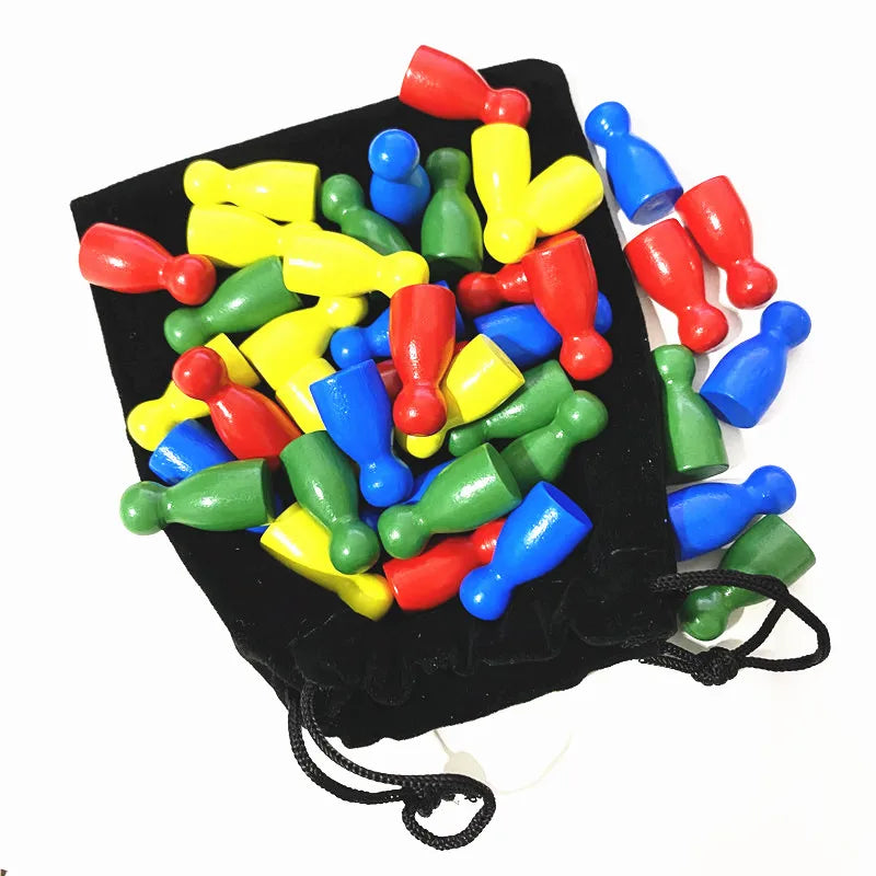 40Pcs Wooden Pawn For Board Games