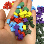 100Pcs Heart/Diamond/Water/Cross/Star Wood Game Pieces