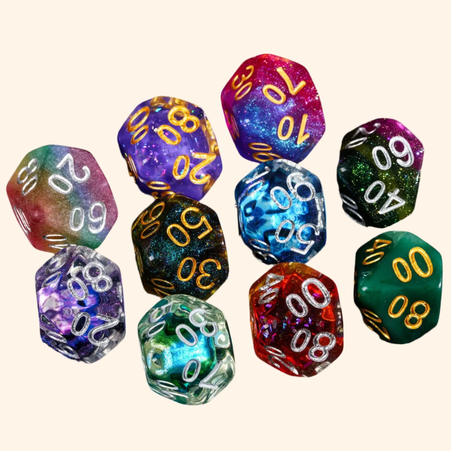 Random Color 7Pcs Set Resin Dice - Out of Play