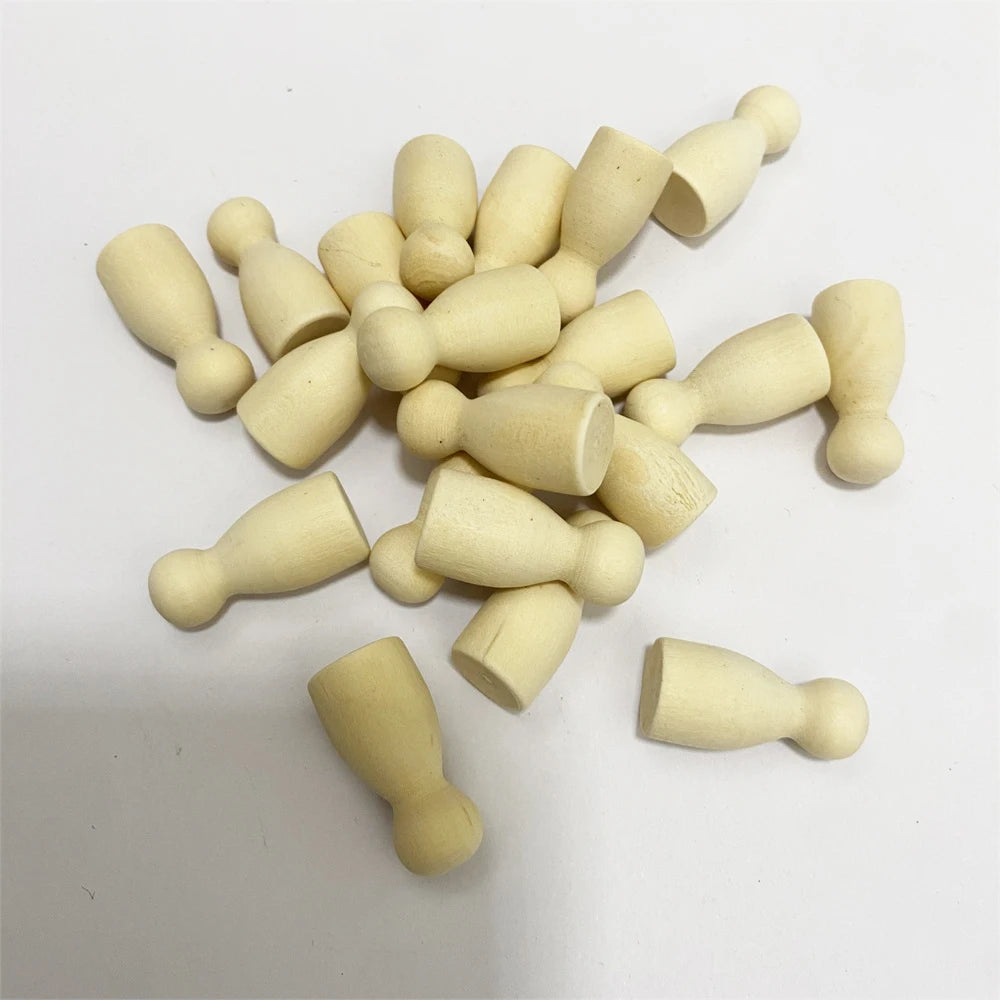 20Pcs Wooden Pawn Pieces For Board Games