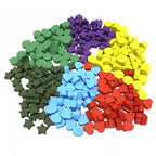 100Pcs Heart/Diamond/Water/Cross/Star Wood Game Pieces