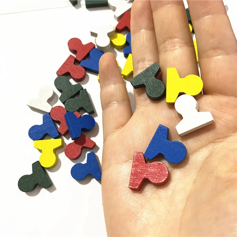 50 Pc Wooden Shaped Game Pieces For Board Games