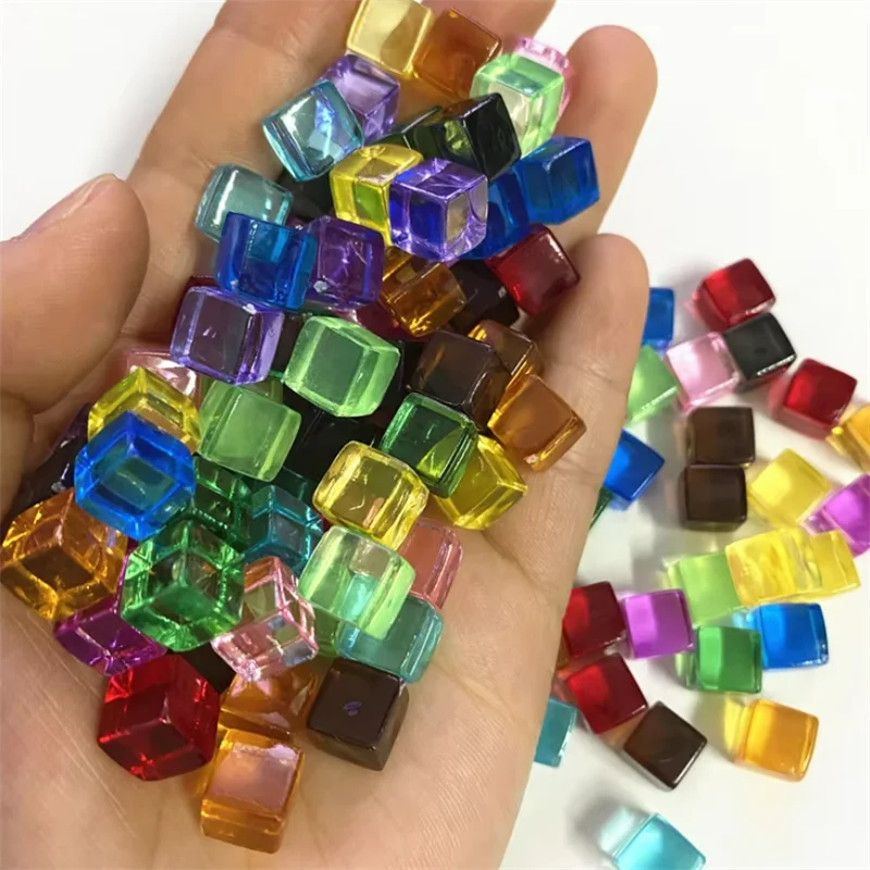100Pcs Solid and Clear Acrylic Cubes For Board Games