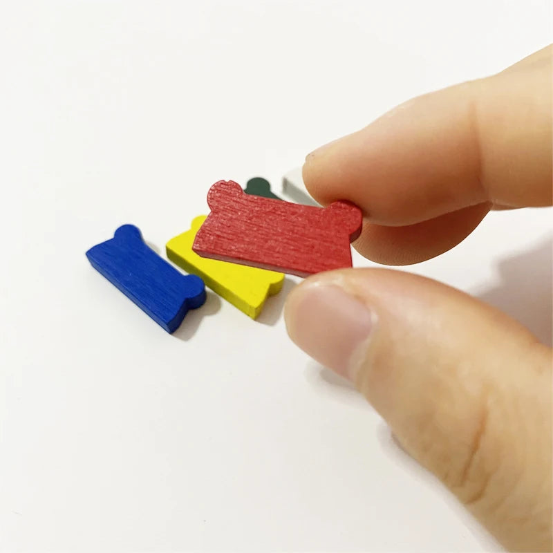 50PC Colorful Wooden Cart Shape For Board Games