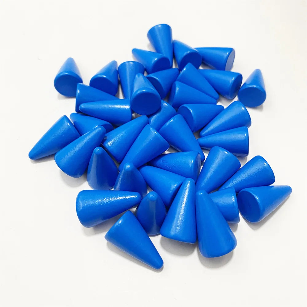 30Pcs Conical Shape Wooden Game Piece