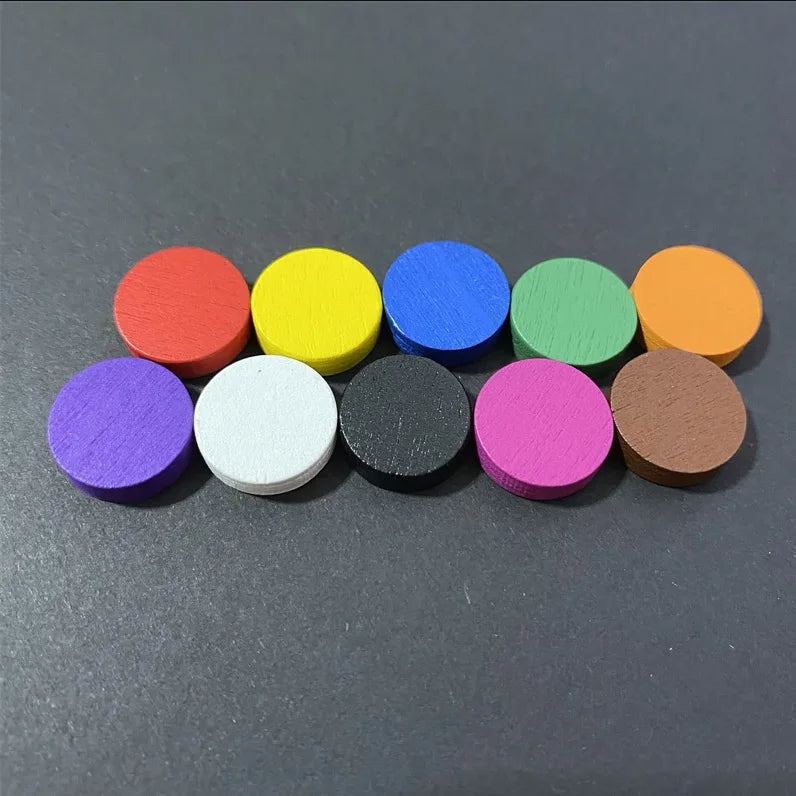100pcs Wooden Disk Game Tokens For Board Games