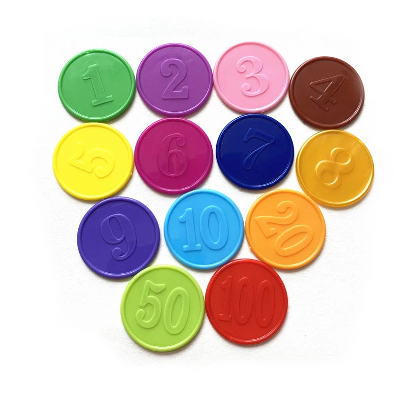 10pc Plastic Poker Chip With Numbers