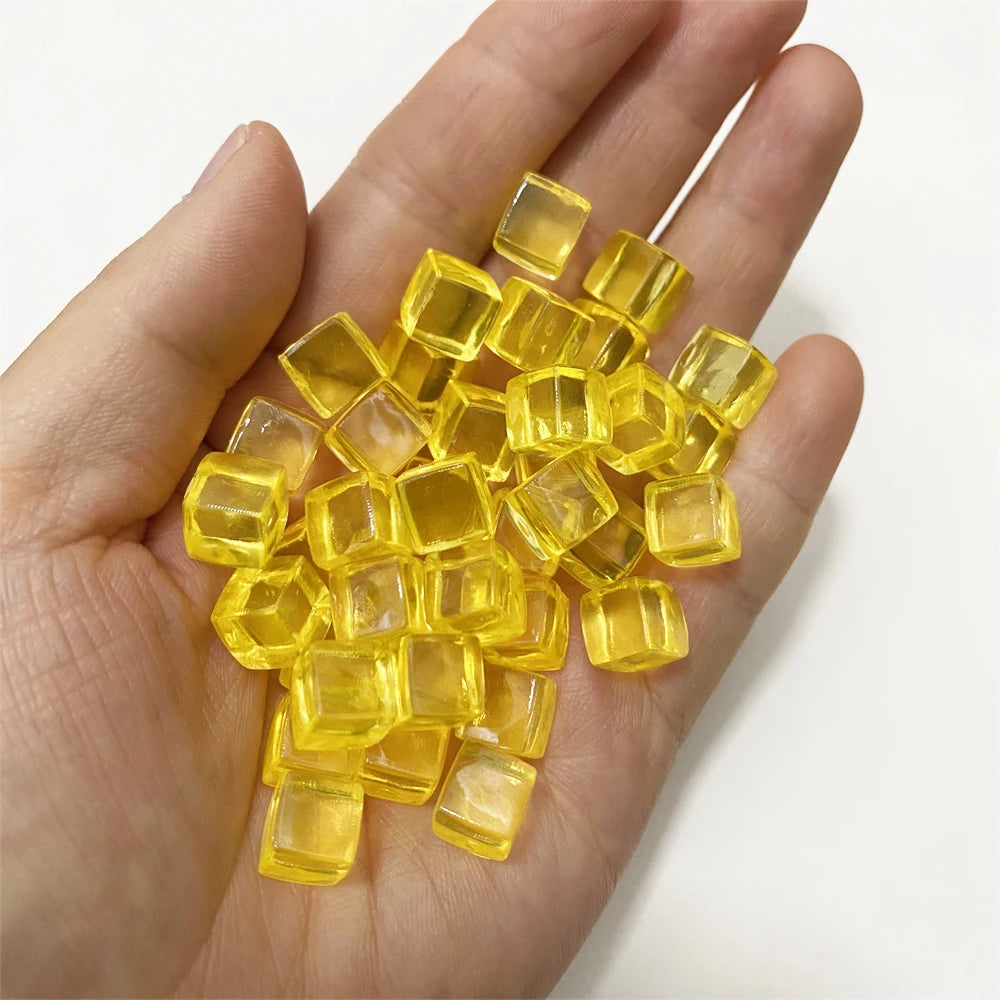 50Pcs Clear Colorful Cube Pieces For Board Games