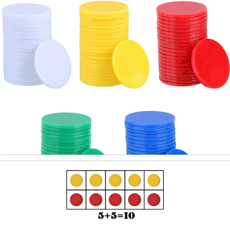 100pcs Transparent and Solid Chips For Board Game Tokens