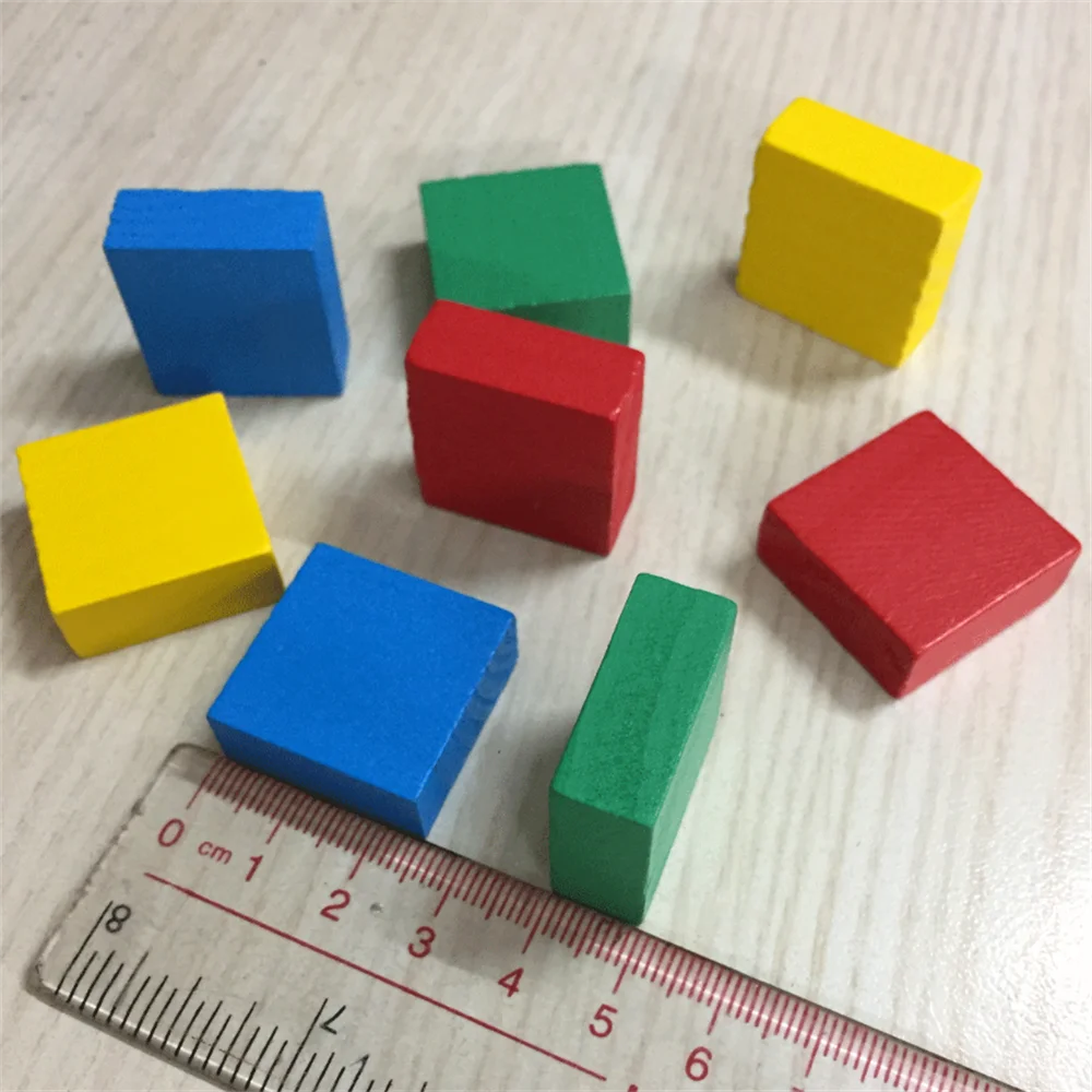 10Pcs Wooden Flat Square For Board Games