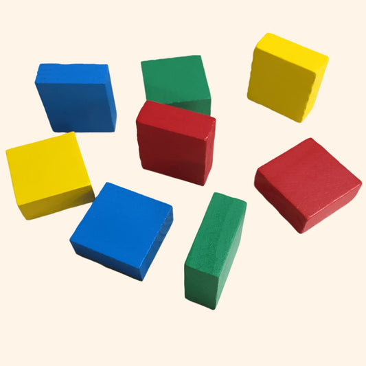 10Pc Wooden Squares Game Pieces