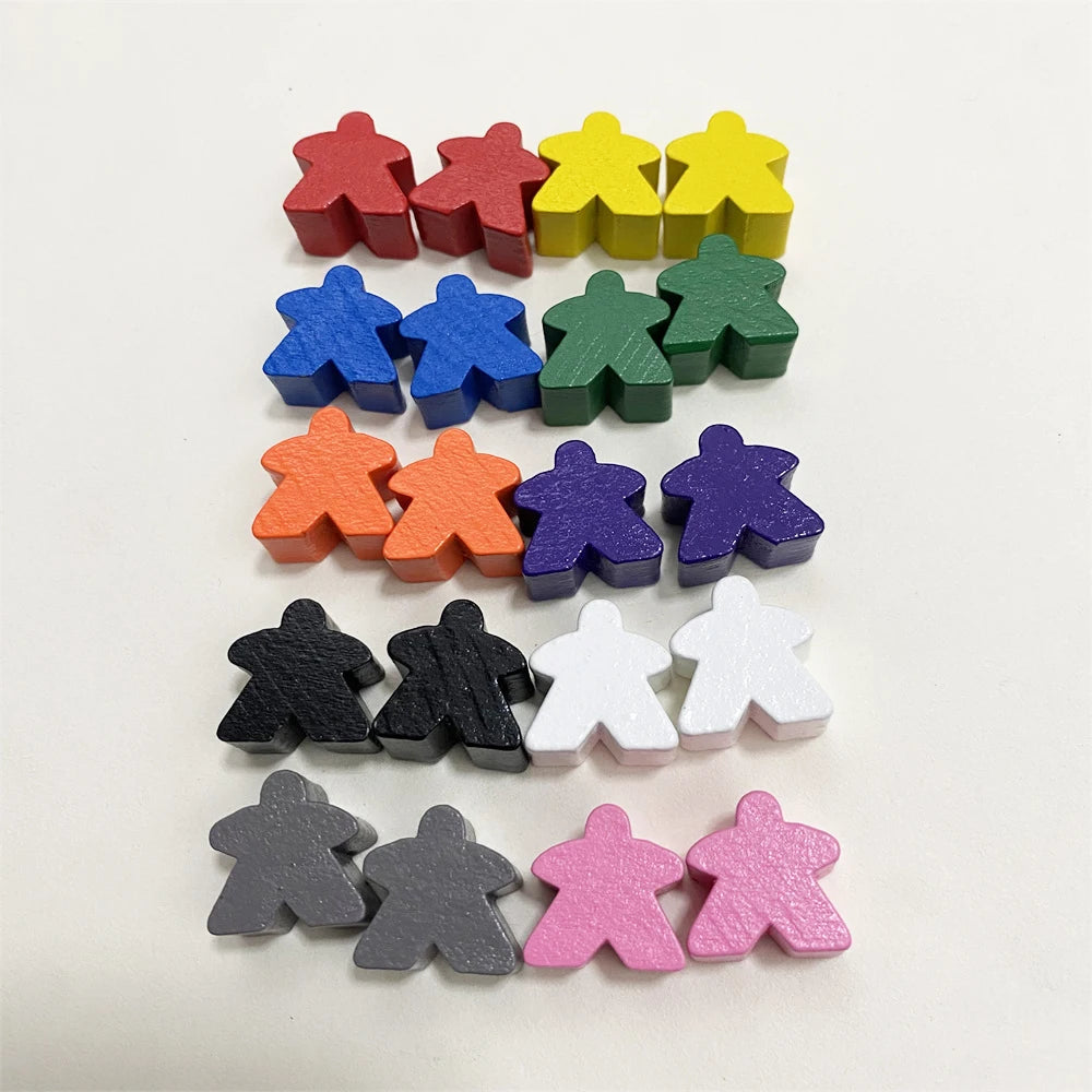 20PCS Wooden Meeple Pieces Gaming Components