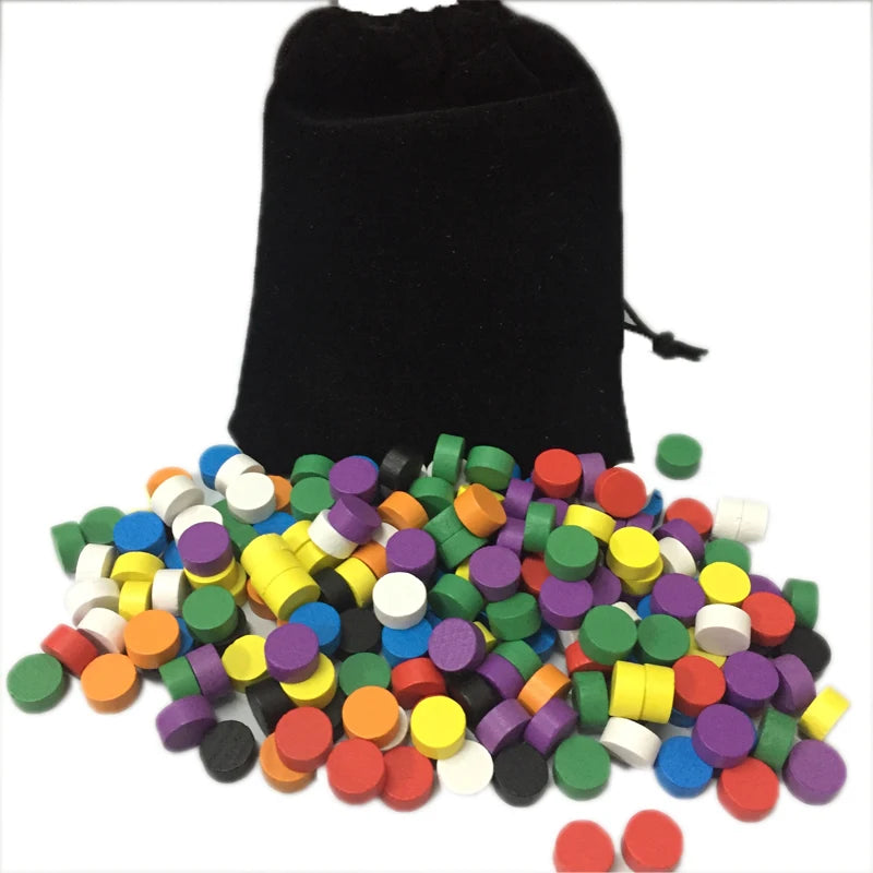 100Pcs With Bag Wooden Game Pieces