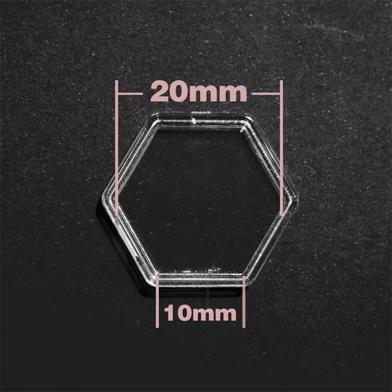 8Pcs Hexagon Clear Plastic Containers For Tokens