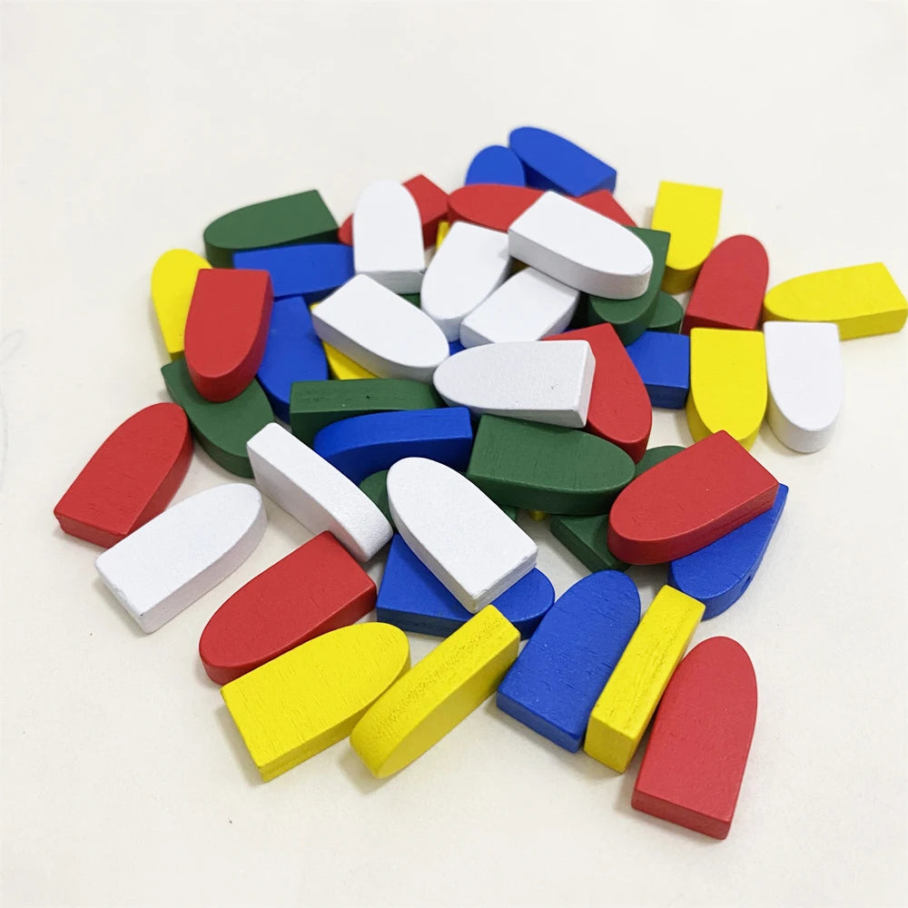 50Pc Colorful Wooden Boat Game Pieces