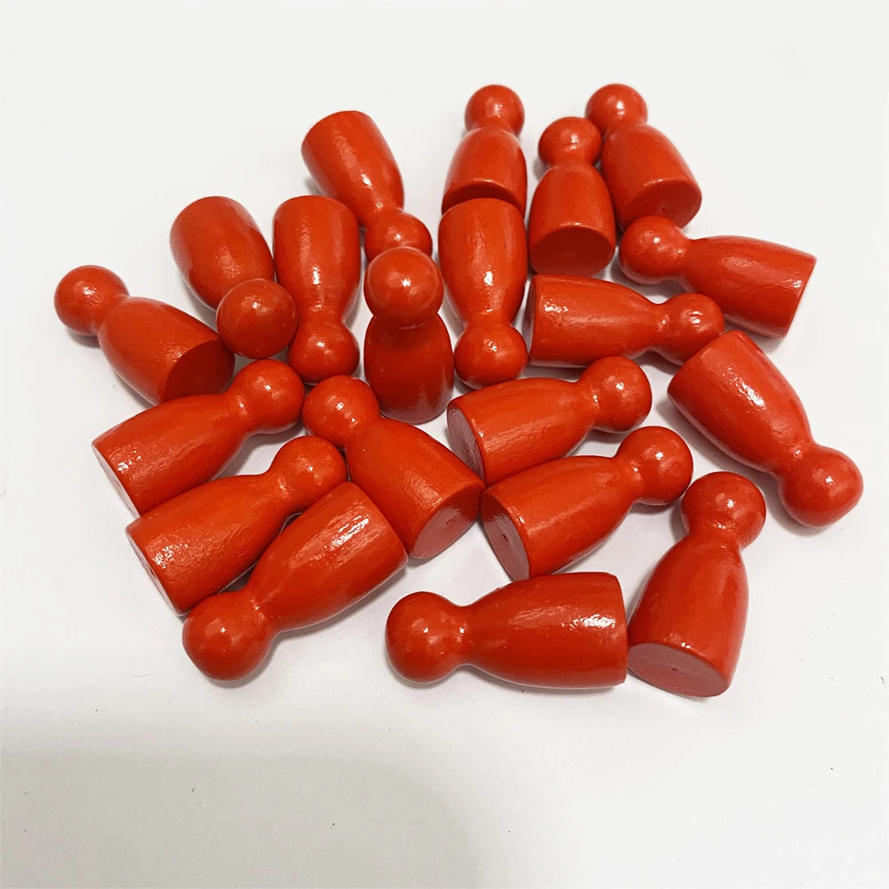 20Pcs Wooden Pawn Pieces For Board Games