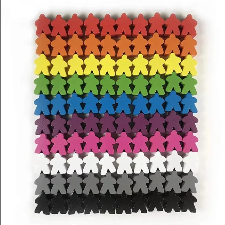 100PCS Wooden Meeples Bulk Replacement