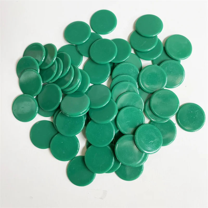 100pcs Transparent and Solid Chips For Board Game Tokens