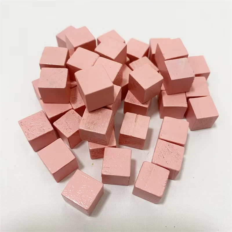 100Pcs Wood Cubes Colorful Pieces For Board Games