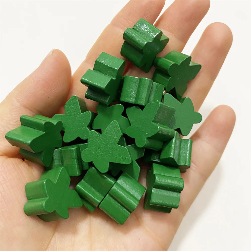 20PCS Wooden Meeple Pieces Gaming Components