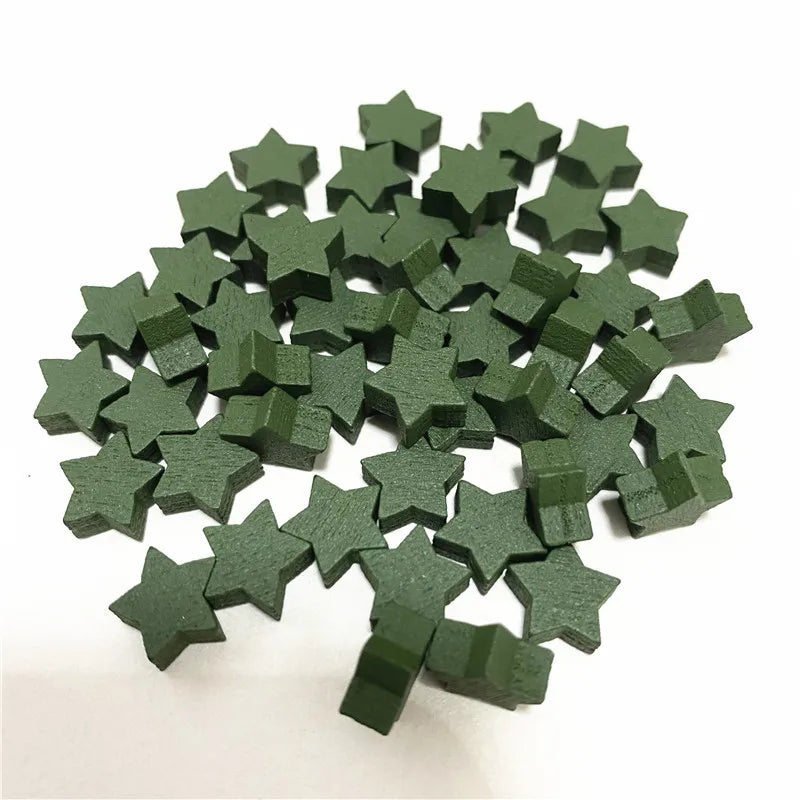100Pcs Heart/Diamond/Water/Cross/Star Wood Game Pieces