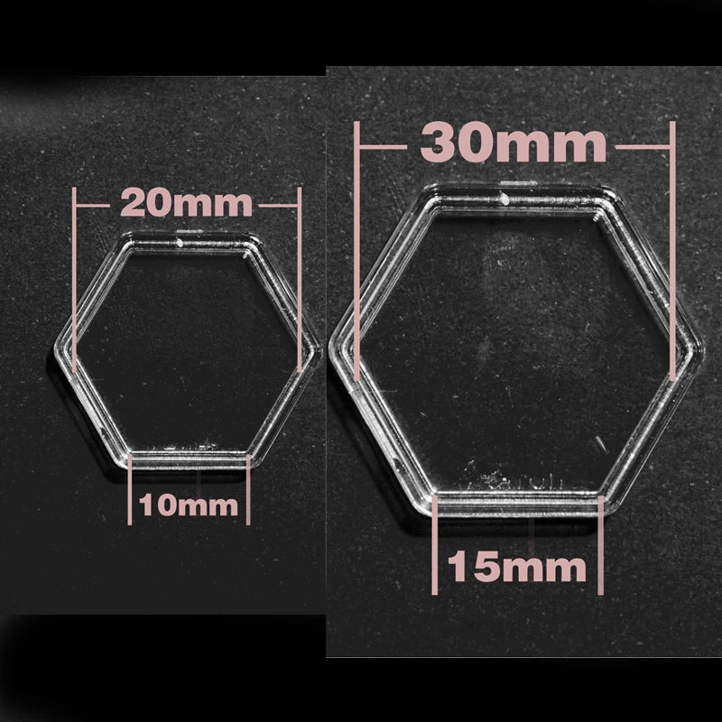 8Pcs Hexagon Clear Plastic Containers For Tokens