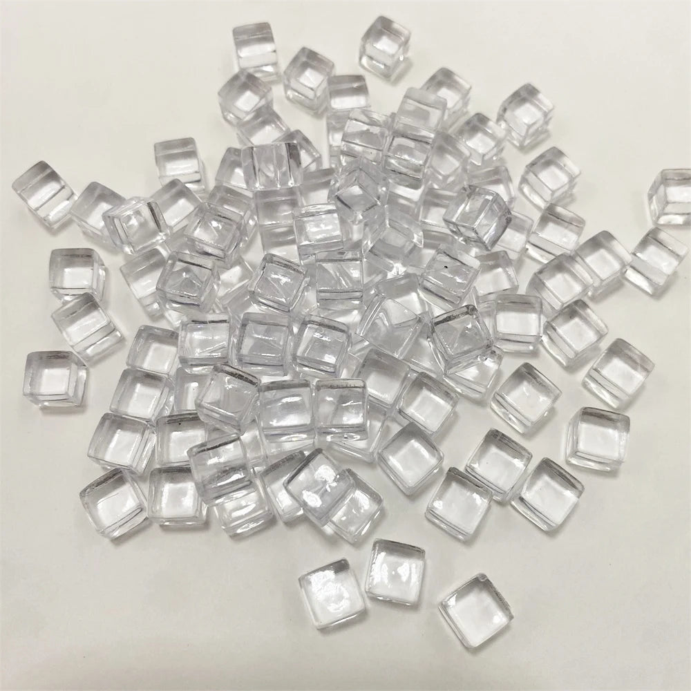 100Pcs Solid and Clear Acrylic Cubes For Board Games