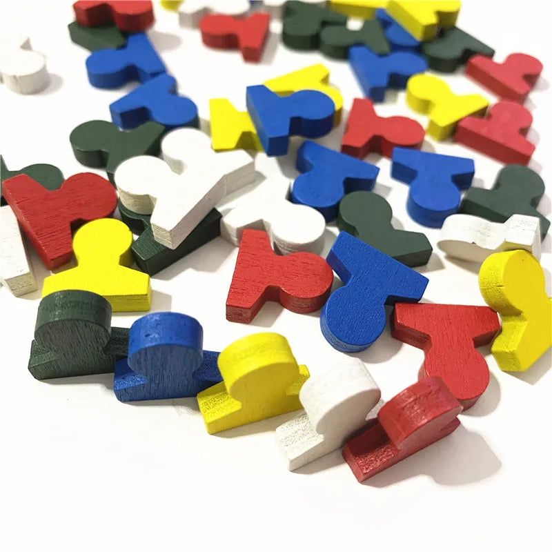 50 Pc Wooden Shaped Game Pieces For Board Games