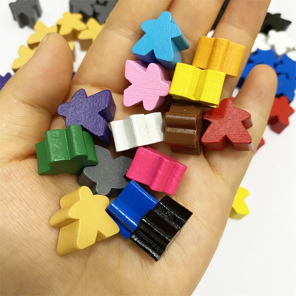 20PCS Wooden Meeple Pieces Gaming Components