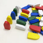 50Pc Colorful Wooden Boat Game Pieces - Out of Play