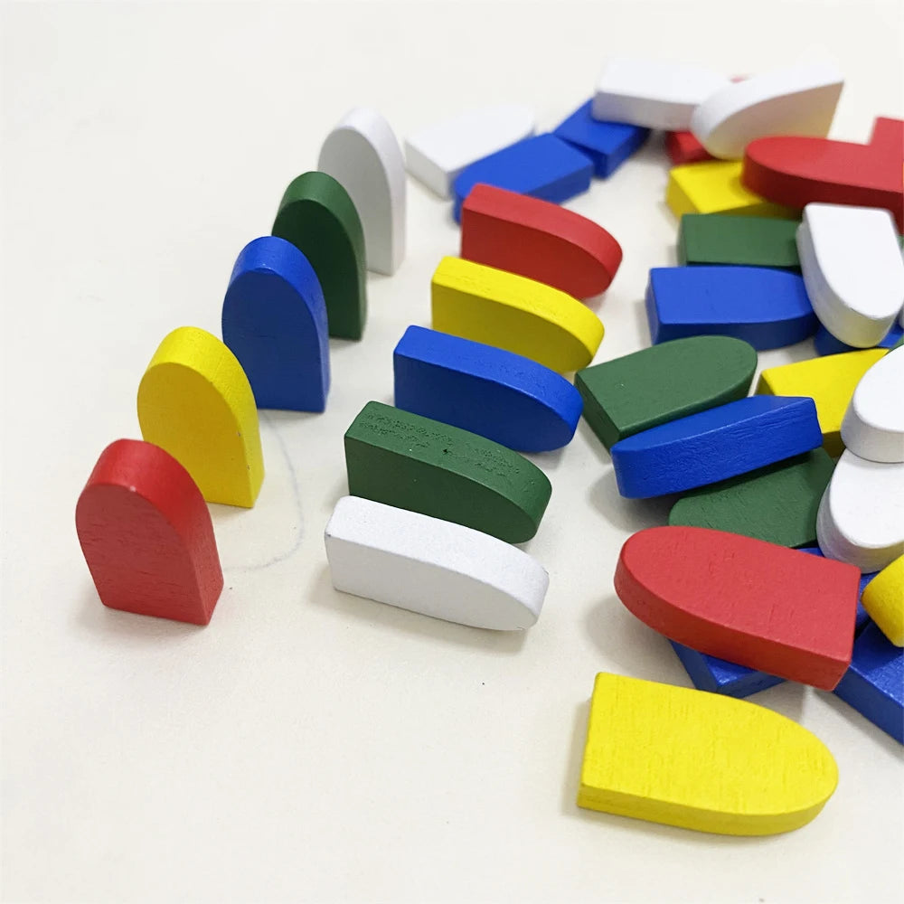 50Pc Colorful Wooden Boat Game Pieces