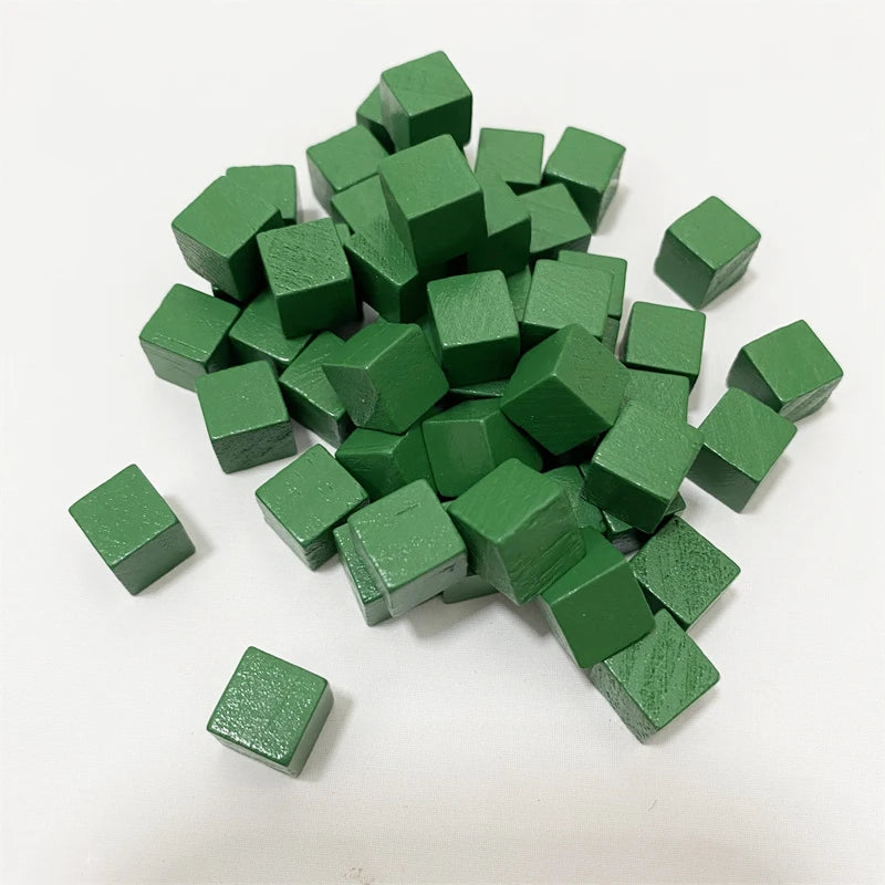 50Pcs Colorful Wood Cubes For Board Games