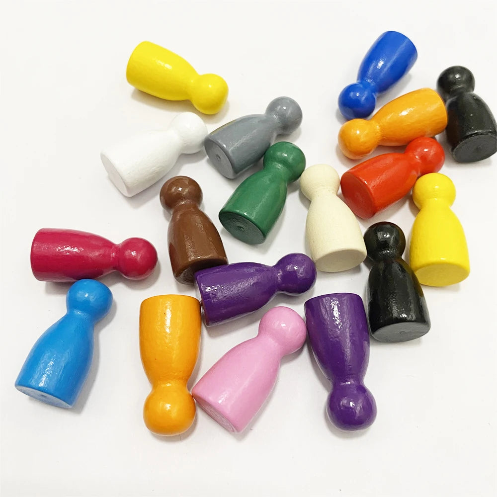 20Pcs Wooden Pawn Pieces For Board Games