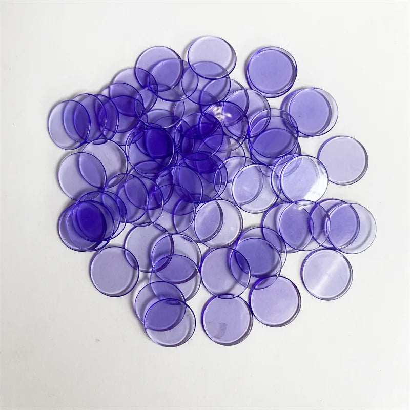 100pcs Transparent and Solid Chips For Board Game Tokens