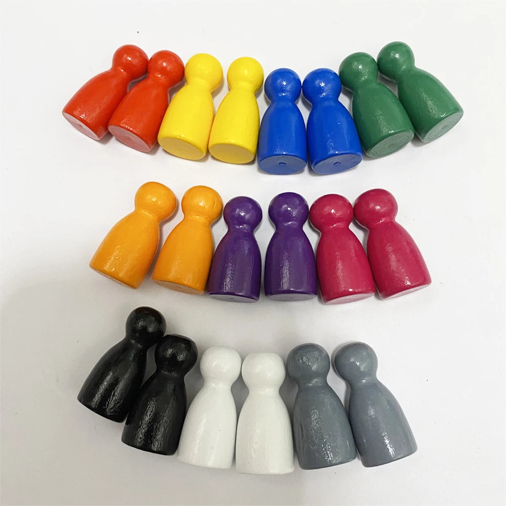 20Pcs Wooden Pawn Pieces For Board Games