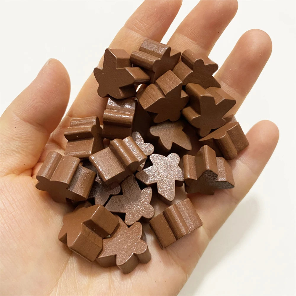 20PCS Wooden Meeple Pieces Gaming Components