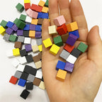 100Pcs Wood Cubes Colorful Pieces For Board Games