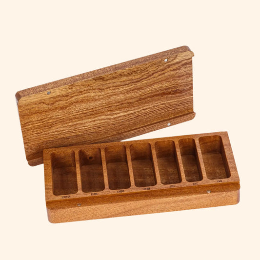 Wooden Dice Storage Case for 3 Set of 16mm Dice - Out of Play