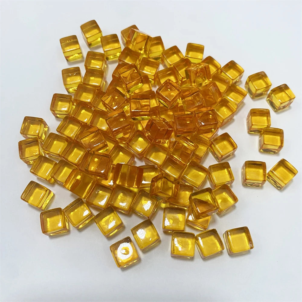100Pcs Solid and Clear Acrylic Cubes For Board Games