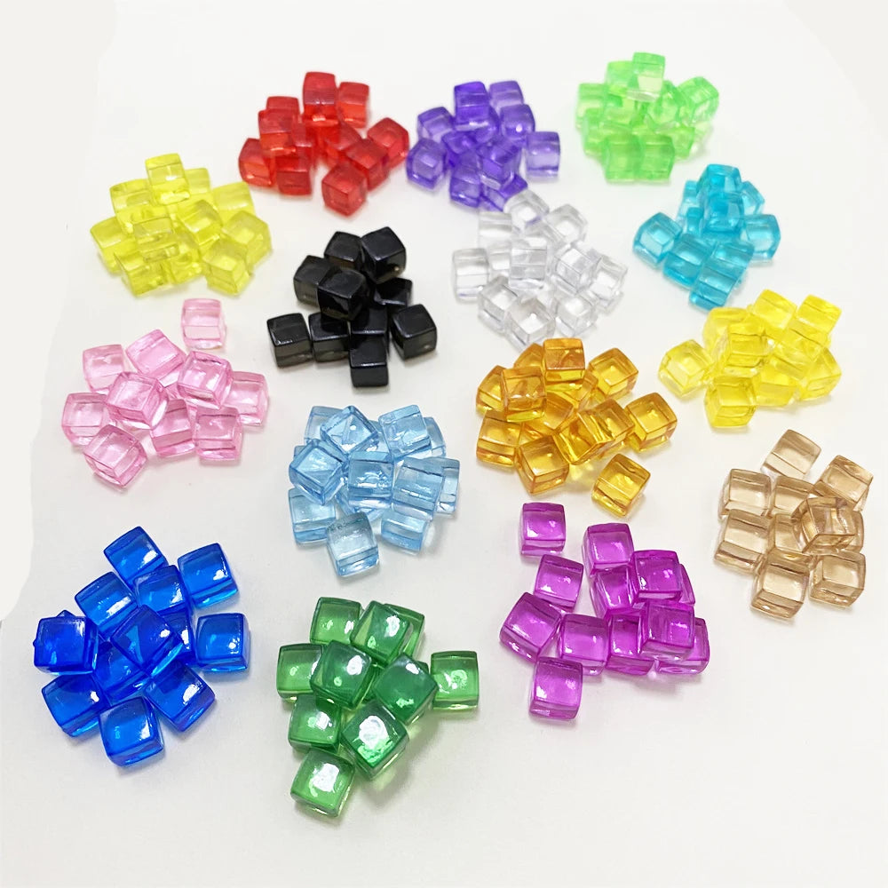 50Pcs Clear Colorful Cube Pieces For Board Games