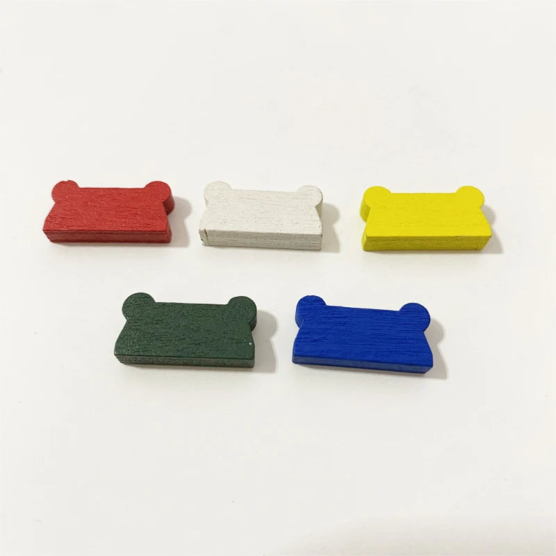 50PC Colorful Wooden Cart Shape For Board Games