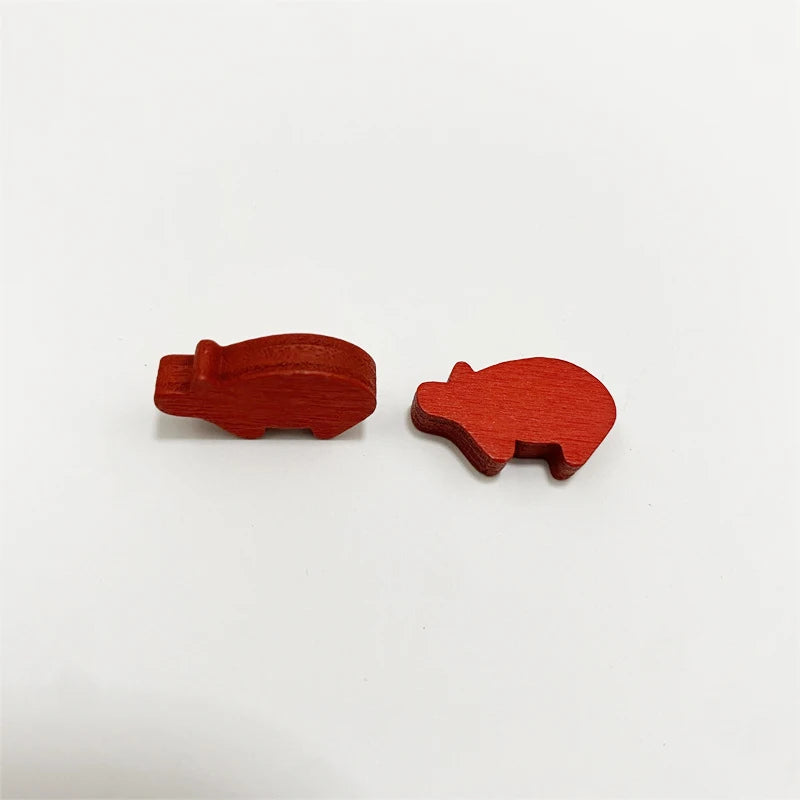 10Pcs Colorful Wooden Pig Pieces For Board Games