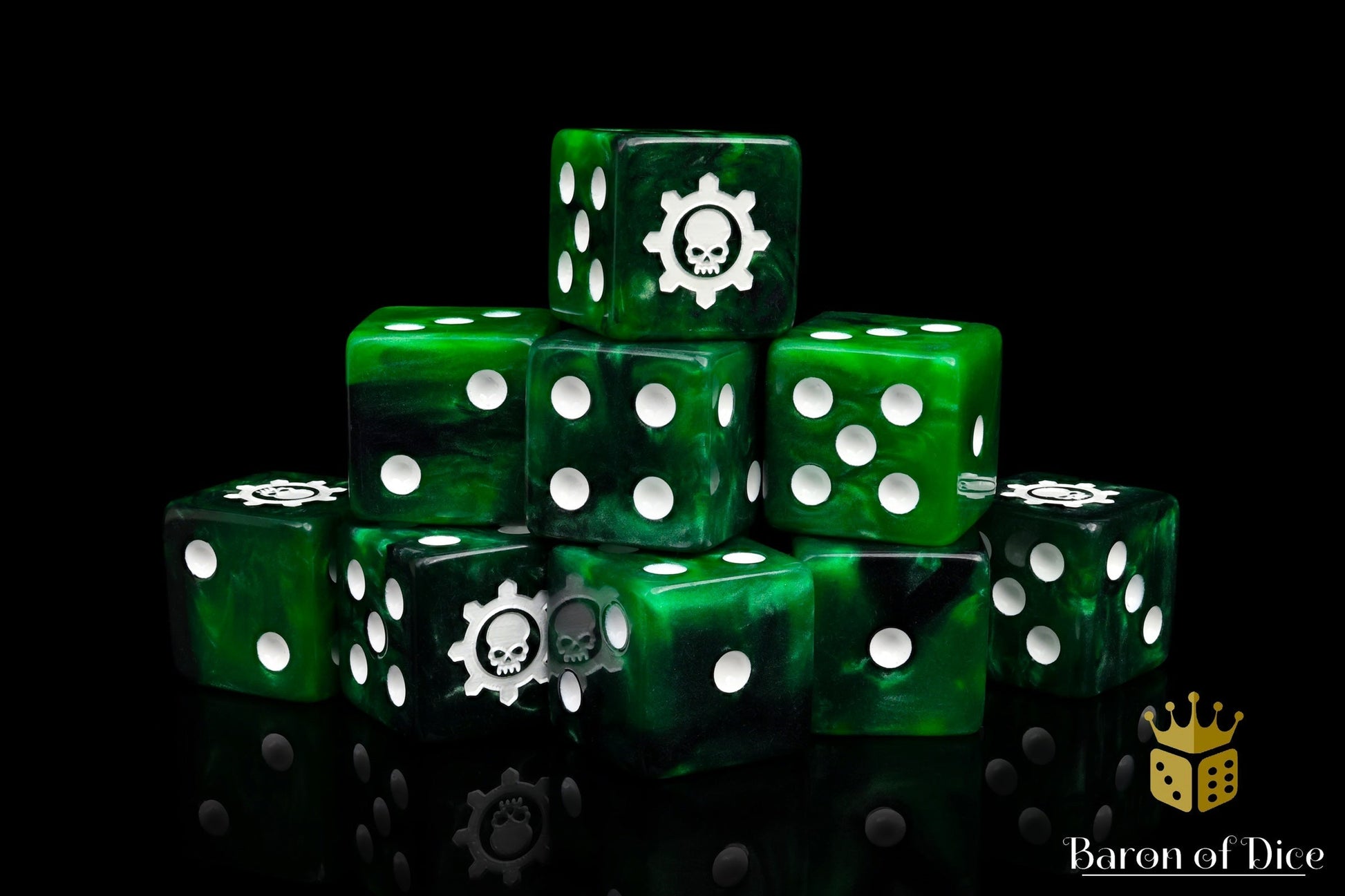 Green Cog Dice - Out of Play