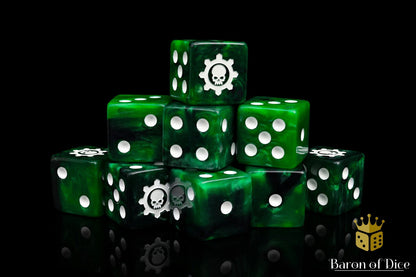 Green Cog Dice - Out of Play